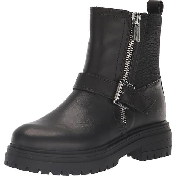 Blondo Garnet Lug Moto Waterproof Boot Leather Black Women's Size 5.5M - Picture 1 of 6